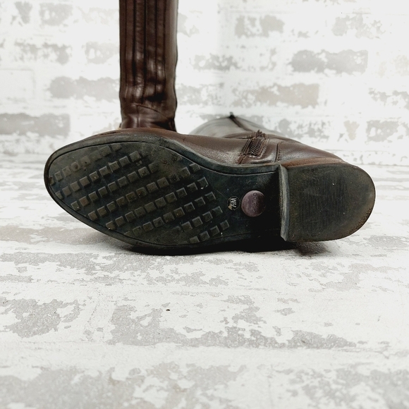 Me Too Arctic Brown Leather Round Toe Buckle Knee High Boots D 627 - Picture 8 of 13